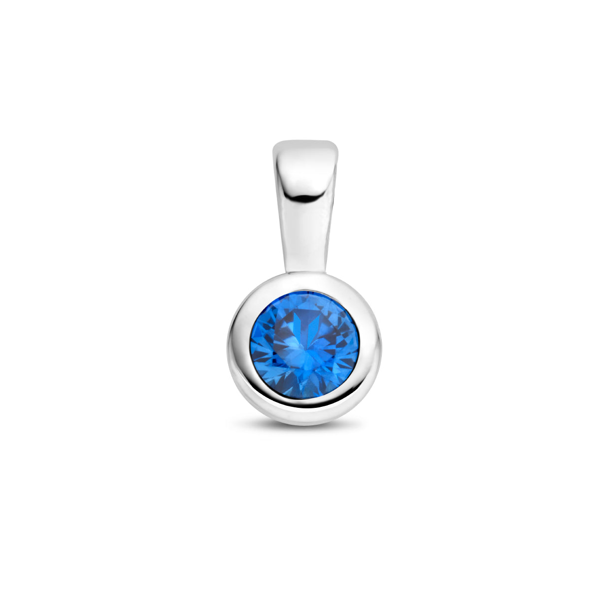 Exclusieve zilveren 925 sterling hanger met zirkonia geboortesteen september uit onze collectie geboortesieraden.