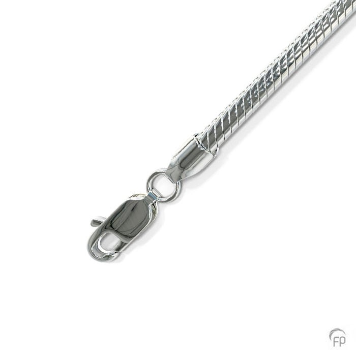 Bedel armband slang zilver 925 sterling om bedels met as, vingerprint of een gravure aan te hangen