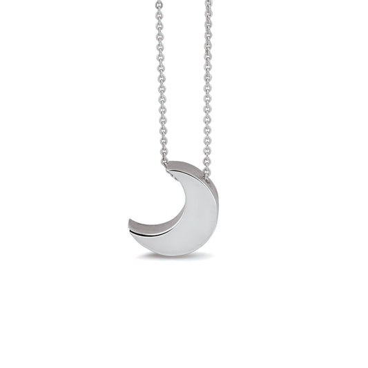 Ashanger maan, gedenksieraad, waar as en haar in verwerkt wordt.zilver
