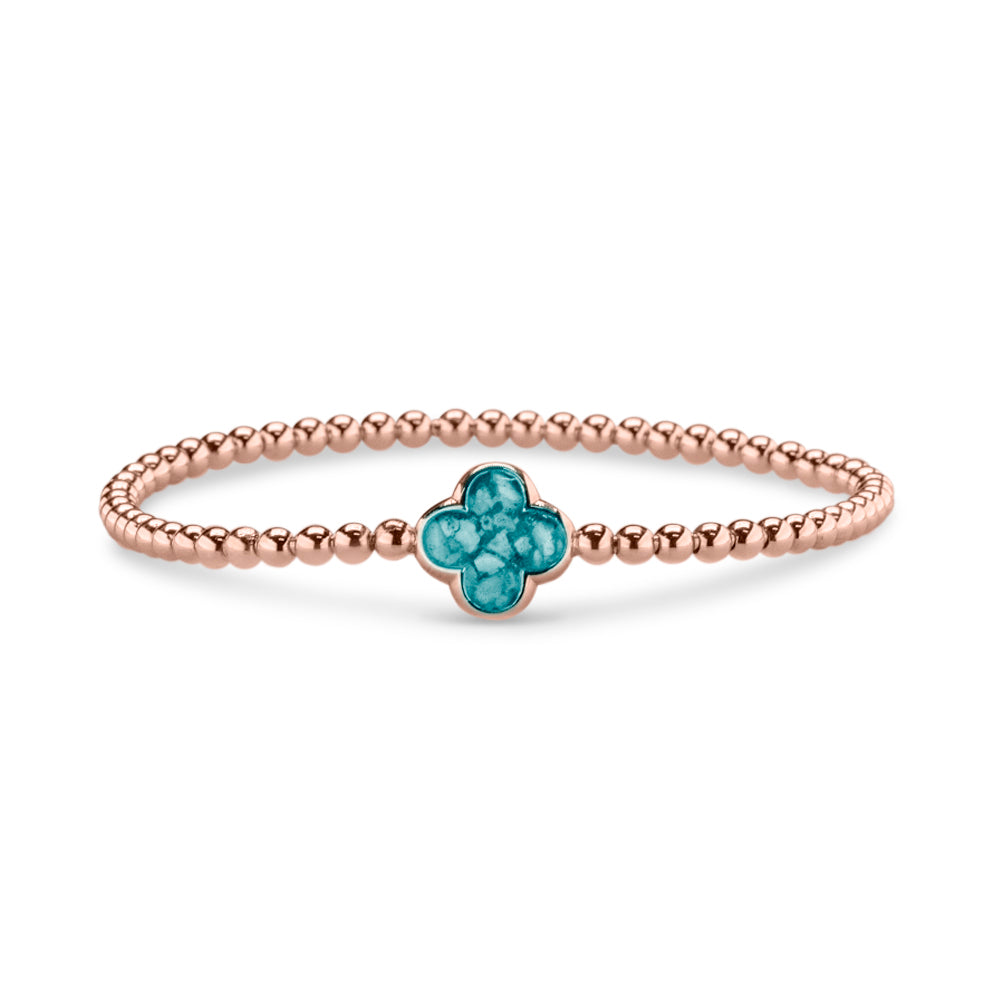 Flexibele as armband met compartiment voor as of haar, gedenksieraden. Aqua